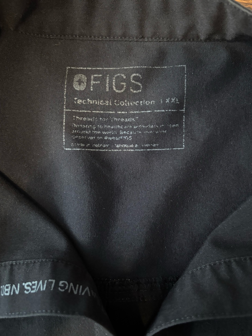 Figs Rafaela Black Oversized Scrub Top Size XXL - Picture 2 of 4